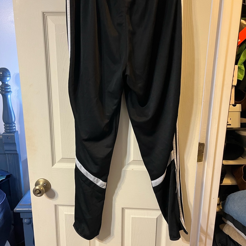 Adidas men’s Large jogger pants black and white - Picture 2 of 4